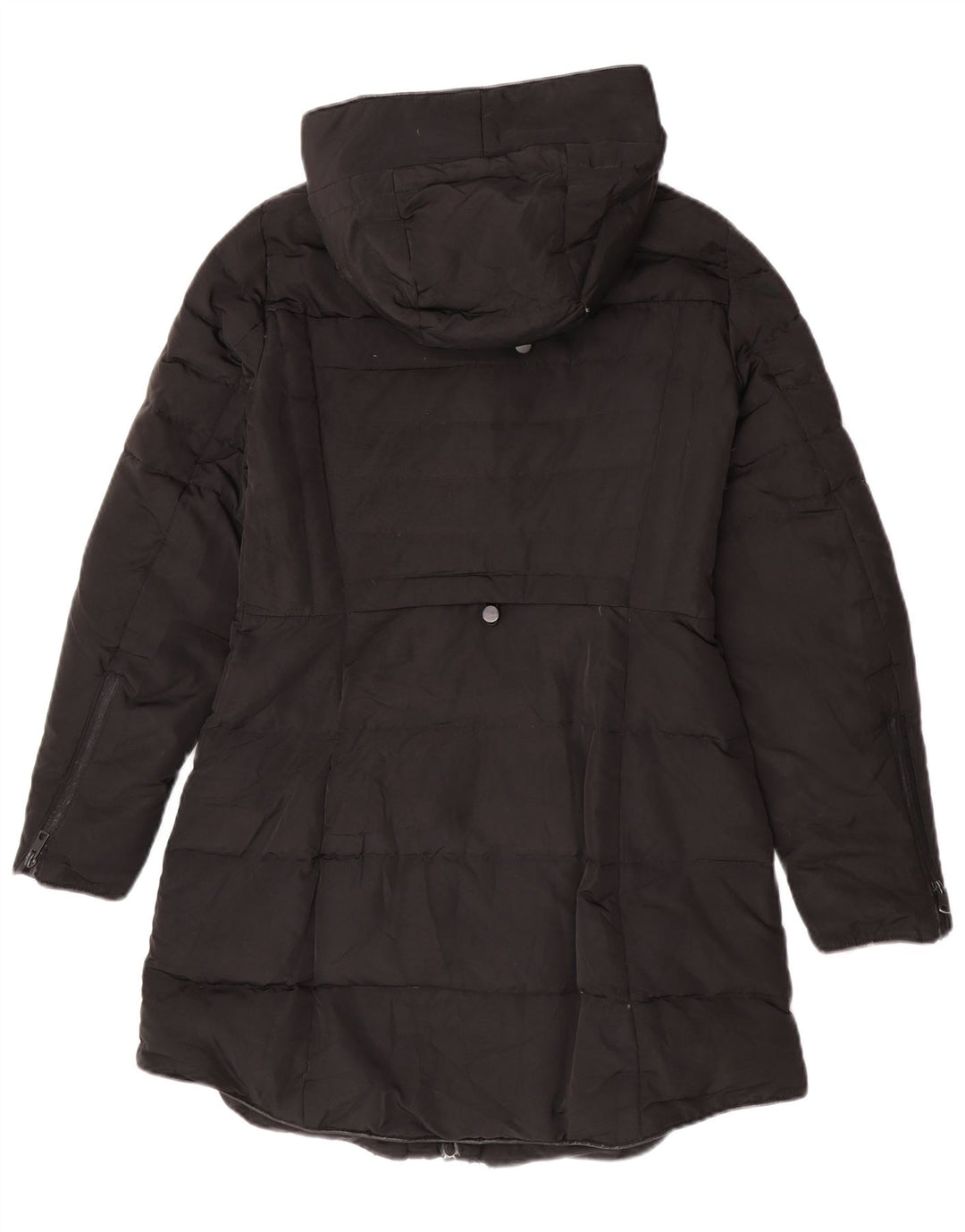 Zara Damen Kapuzenmantel, gepolstert, UK 14, mittelschwarz
