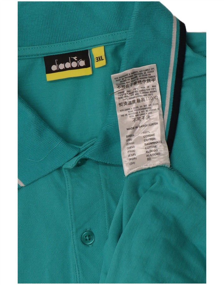 Diadora Herren Poloshirt 3XL Türkis Baumwolle