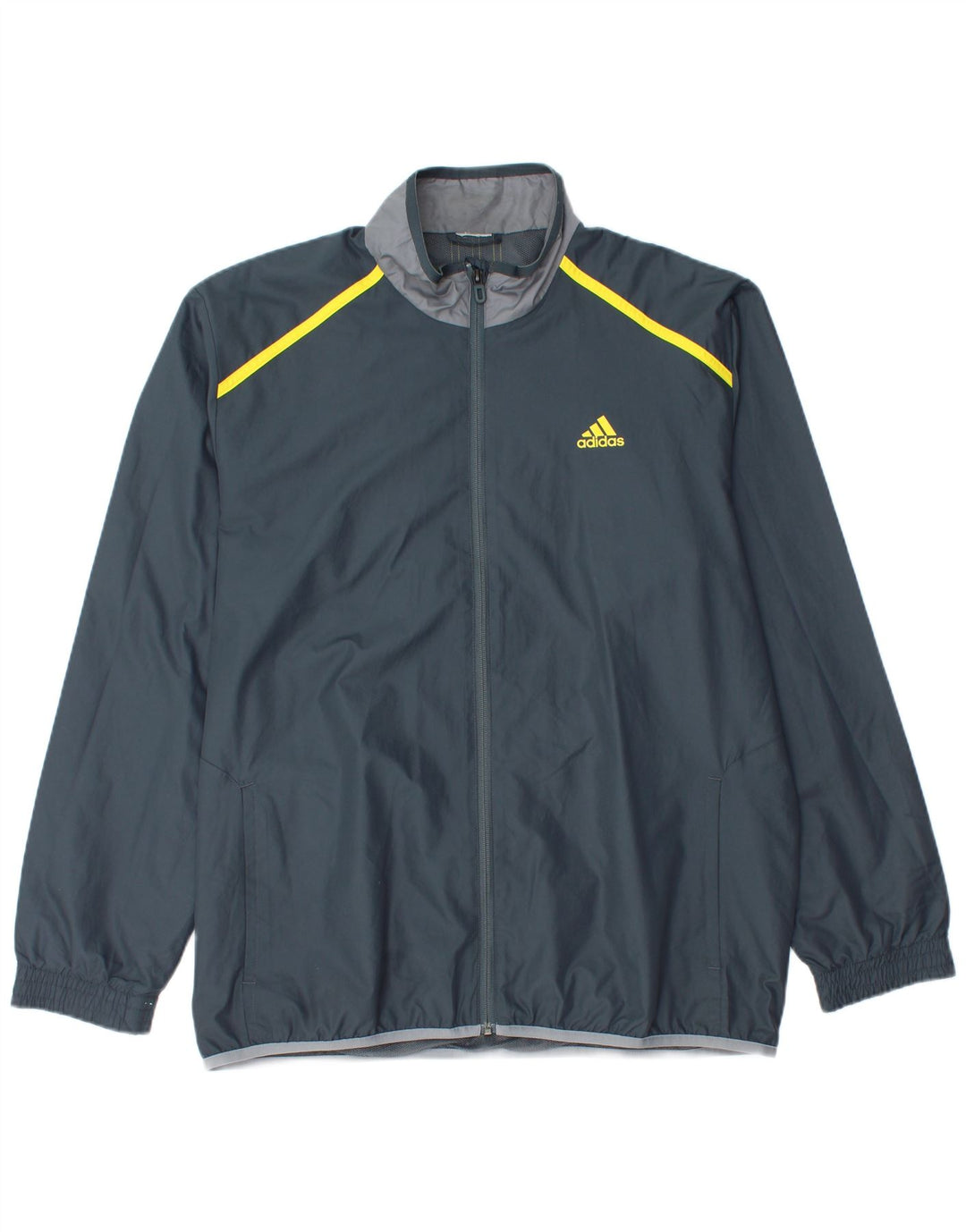 Adidas Herren-Trainingsanzug-Top-Jacke, großes graues Polyester