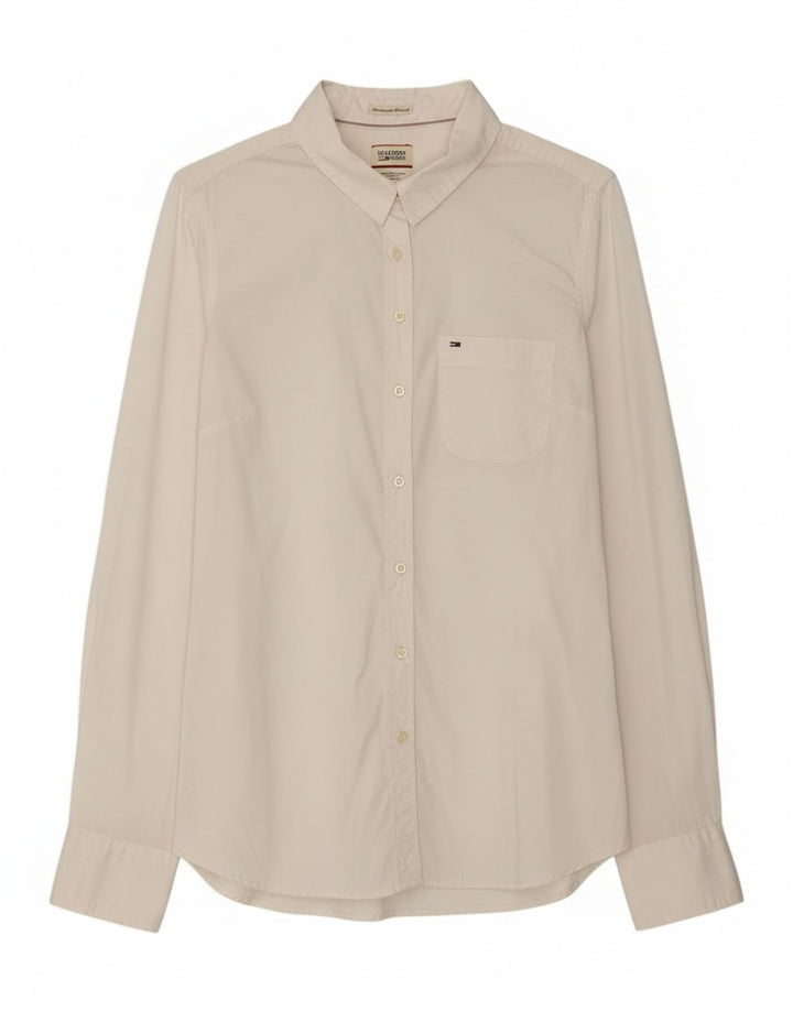 Tommy Hilfiger Damen-Hemd UK 12 aus mittelweißer Baumwolle