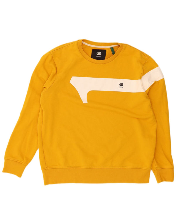 G-Star Herren Sweatshirt Pullover XL Gelb Colourblock Baumwolle