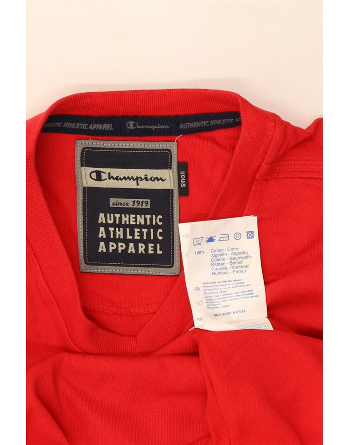 Champion Herren T-Shirt Top Small Rot Baumwolle