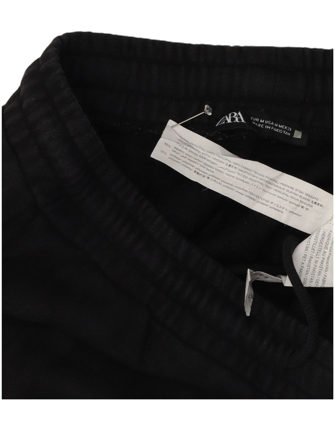 Zara Herren-Trainingshose, Jogginghose, mittelschwarz, Baumwolle