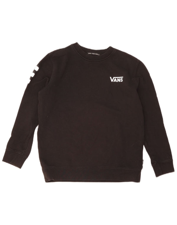 Vans Damen Grafik-Sweatshirt-Pullover UK 16 Große schwarze Baumwolle
