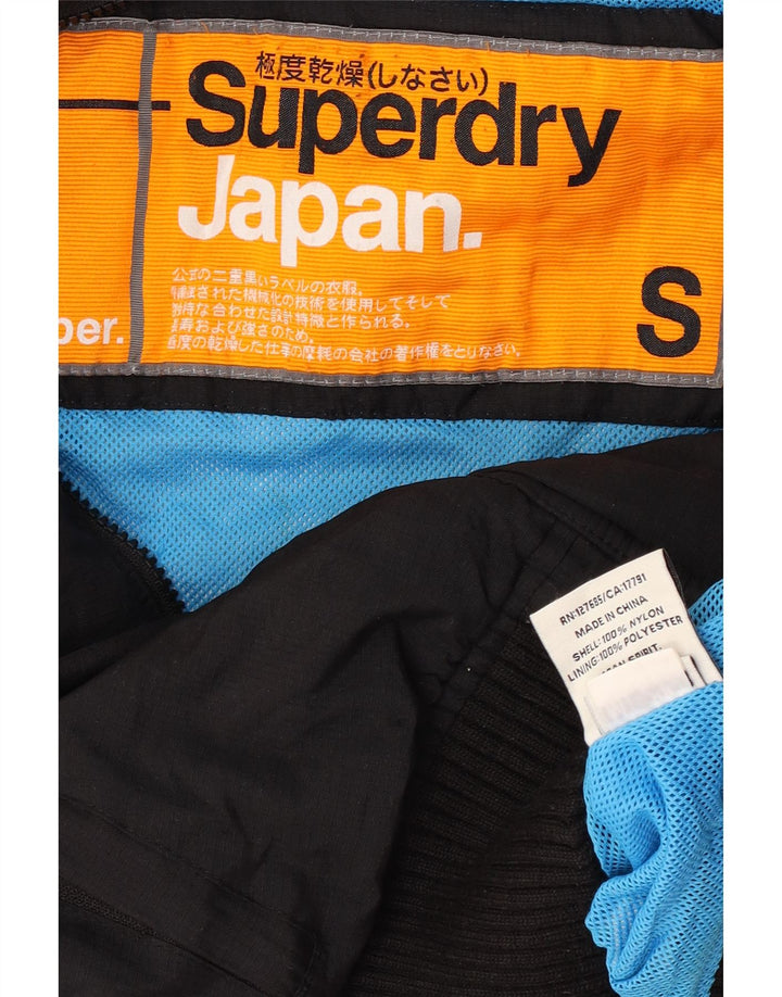 Superdry Damen-Bomberjacke mit Grafik, UK 10, Größe S, schwarzes Nylon