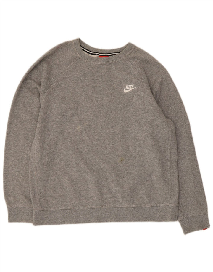 Nike Sweatshirt-Pullover für Jungen, 13–14 Jahre, XL, graue Baumwolle