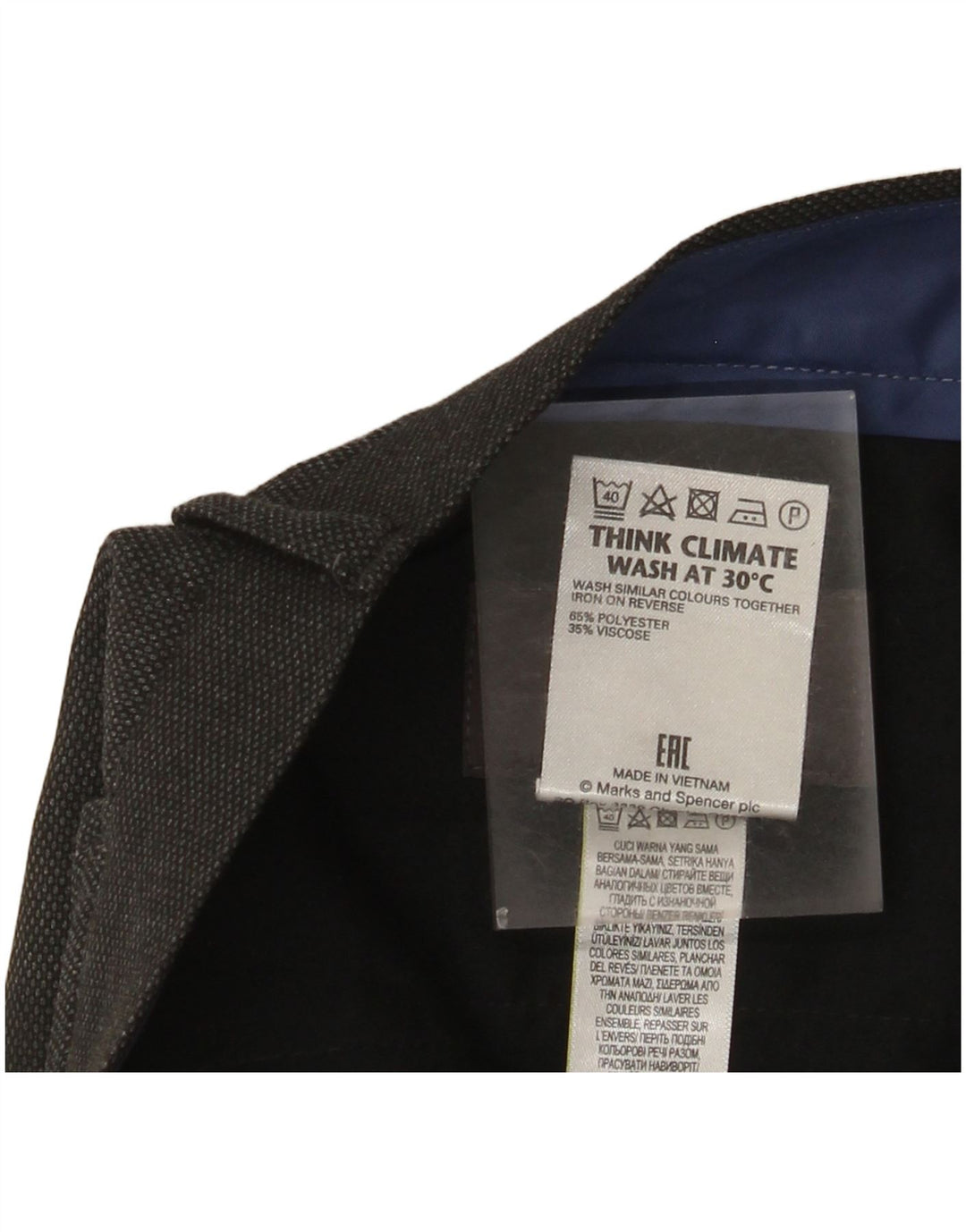 Marks & Spencer Slim-Anzughose für Herren, W32, L29, grau, Polyester