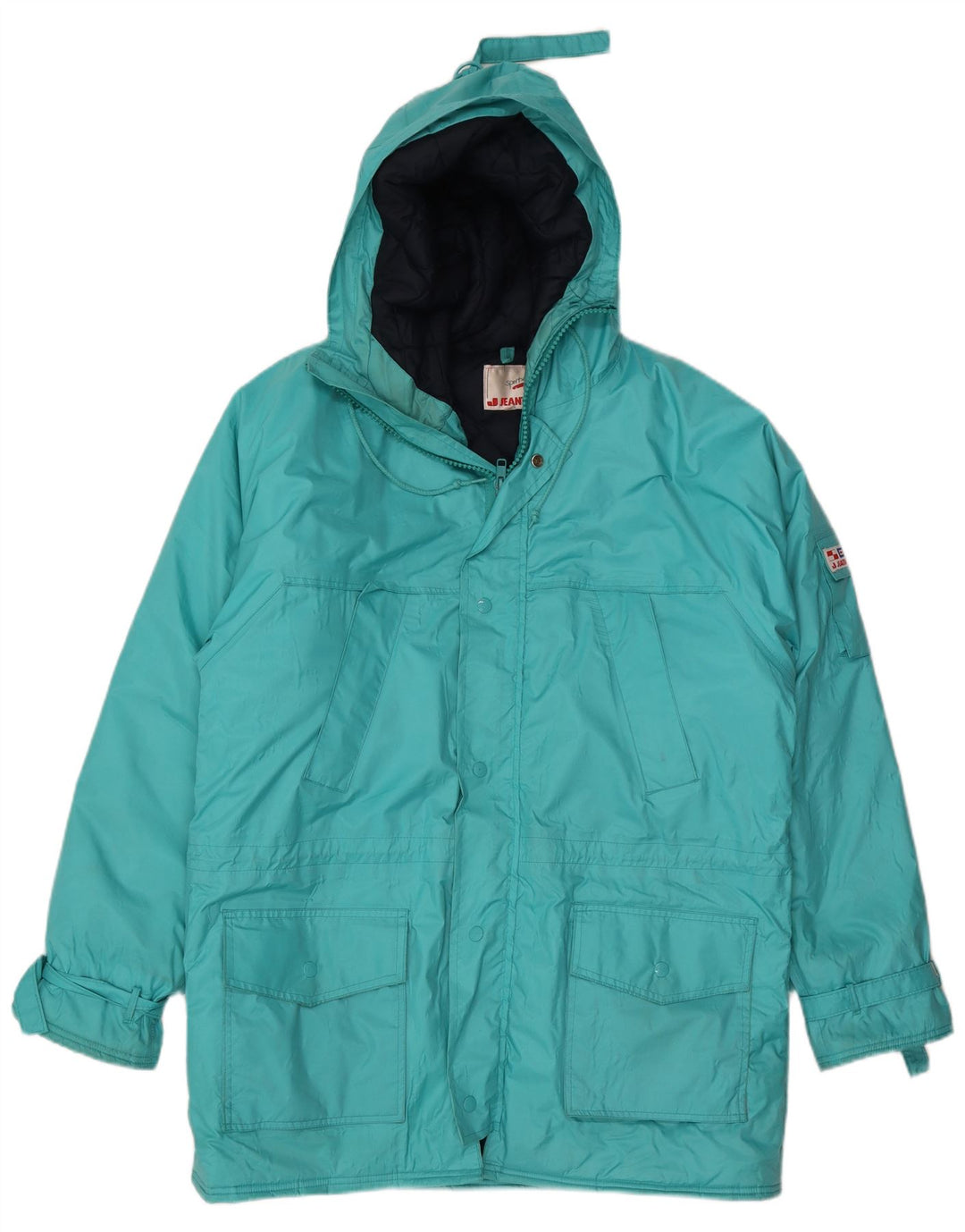 J Jeantex Herren-Parka mit Kapuze, IT 52 XL, Blau, Polyamid