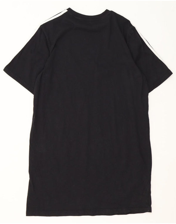 Adidas Damen T-Shirt Kleid UK 12/14 Medium Schwarz Baumwolle