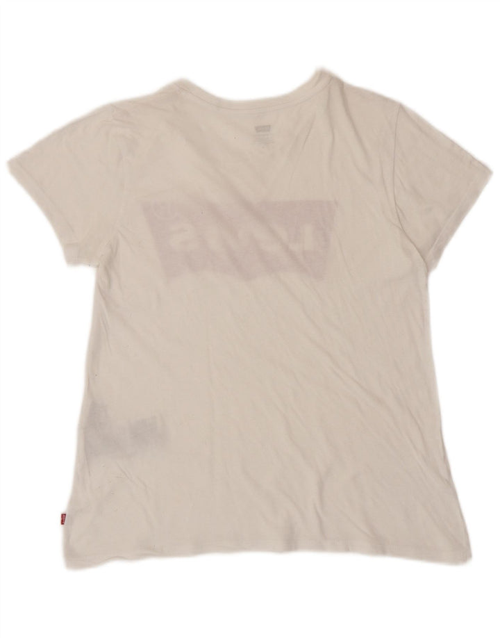 LEVI'S Damen-T-Shirt mit Grafik, UK 12, mittelweiße Baumwolle