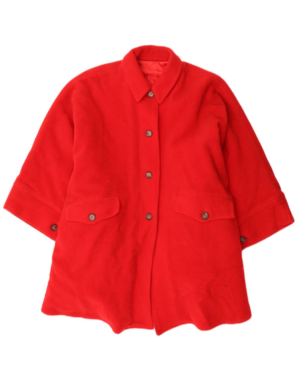 Vintage Mädchen Poncho Mantel 11-12 Jahre rote Wolle