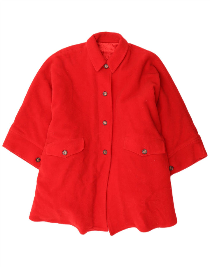 Vintage Mädchen Poncho Mantel 11-12 Jahre rote Wolle