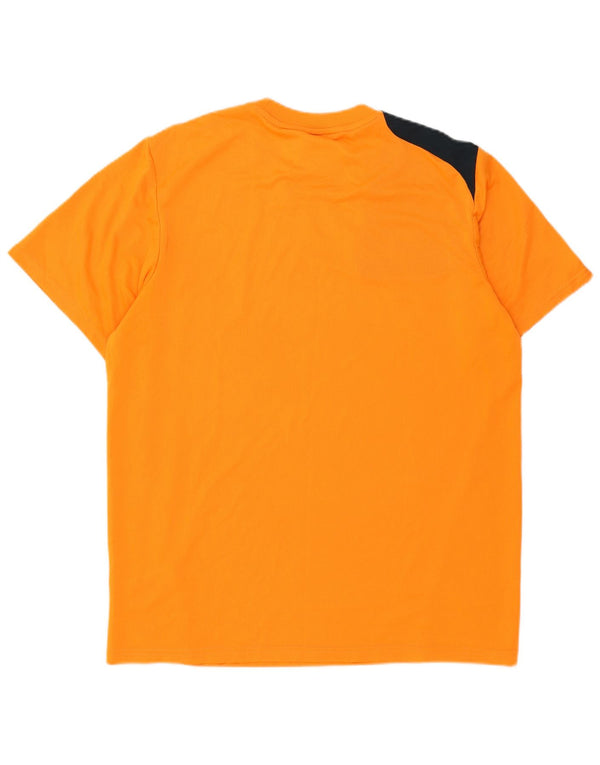 Adidas Herren Grafik-T-Shirt-Oberteil, großes orangefarbenes Colourblock-Polyester