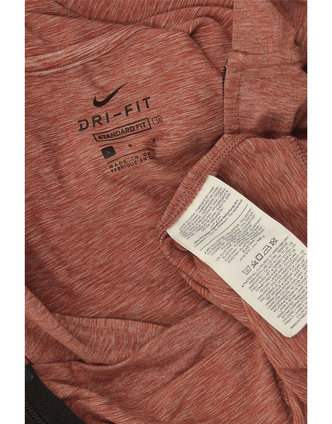 Nike Herren Dri Fit Standard Zip Kapuzenpullover, großes rot geflecktes Polyester