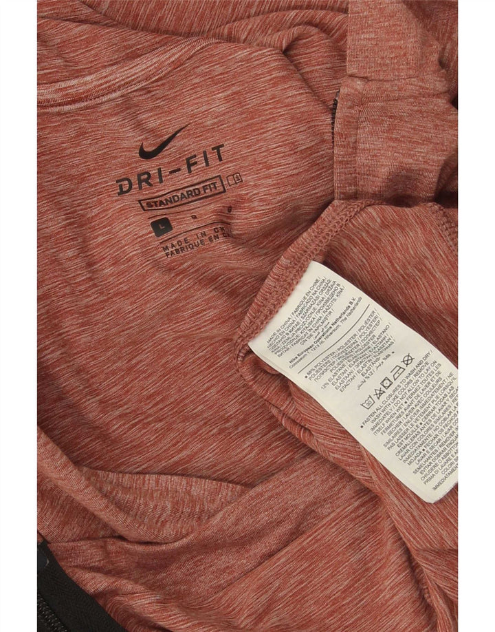 Nike Herren Dri Fit Standard Zip Kapuzenpullover, großes rot geflecktes Polyester