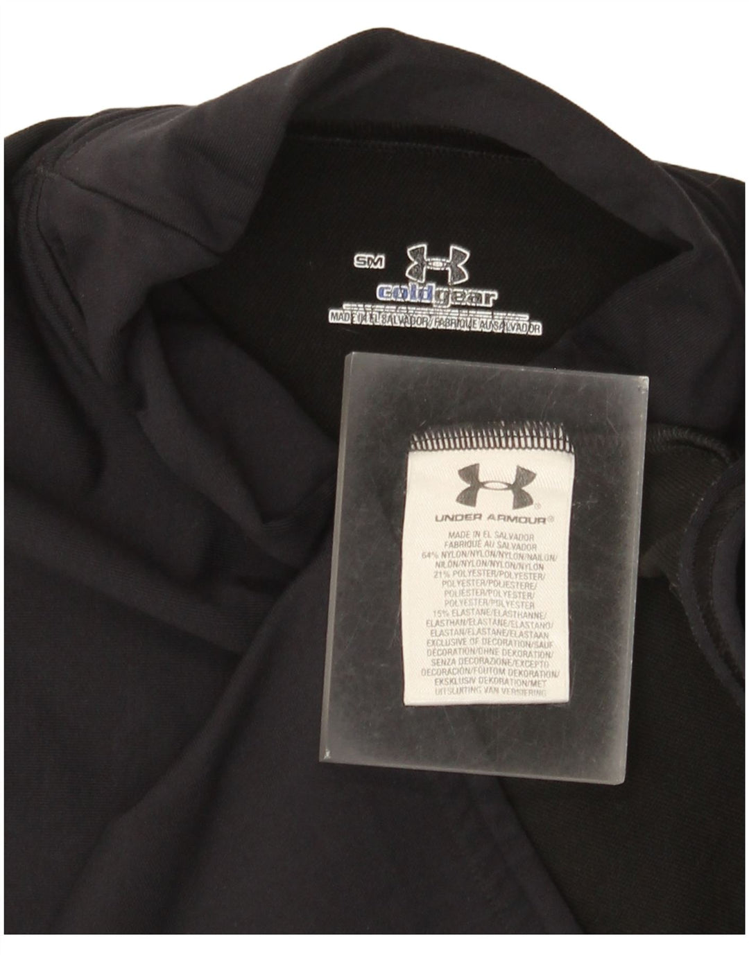 Under Armour Damen Cold Gear Top Langarm UK 8 Small Schwarzes Nylon