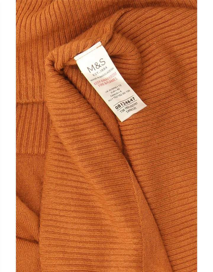 Marks & Spencer Langer Rollkragenpullover für Damen, Gr. 12, Mittelbraun