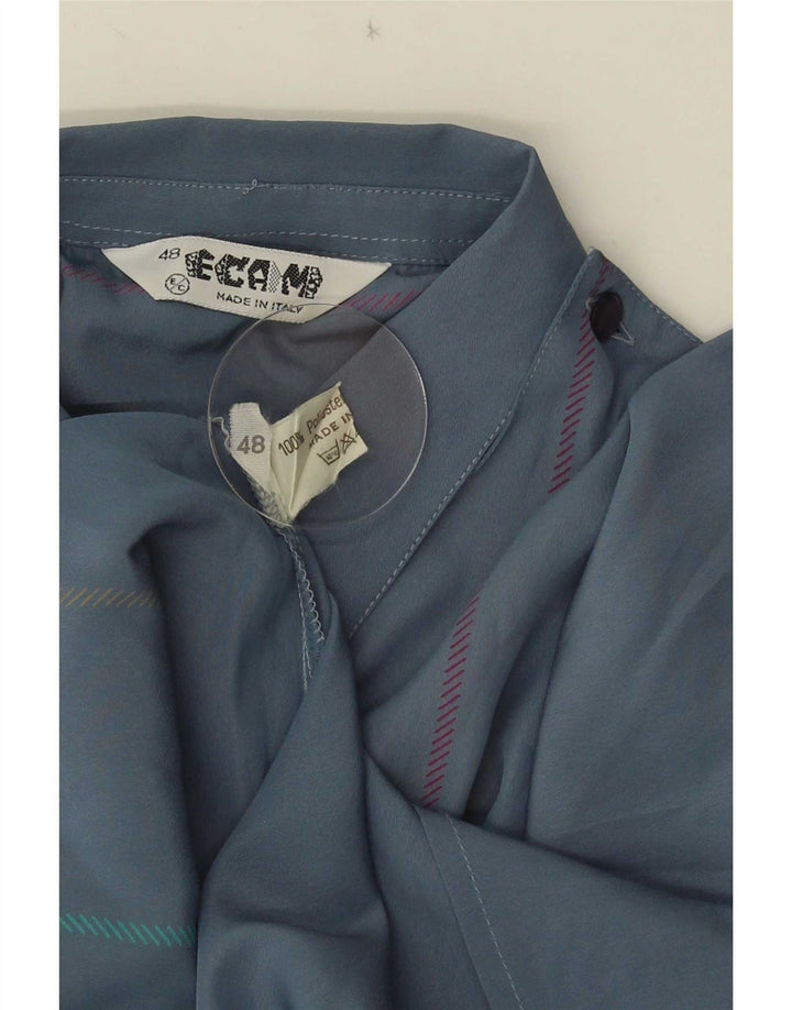 Vintage Damen Pullover Shirt IT 48 XL Blau gestreift Polyester