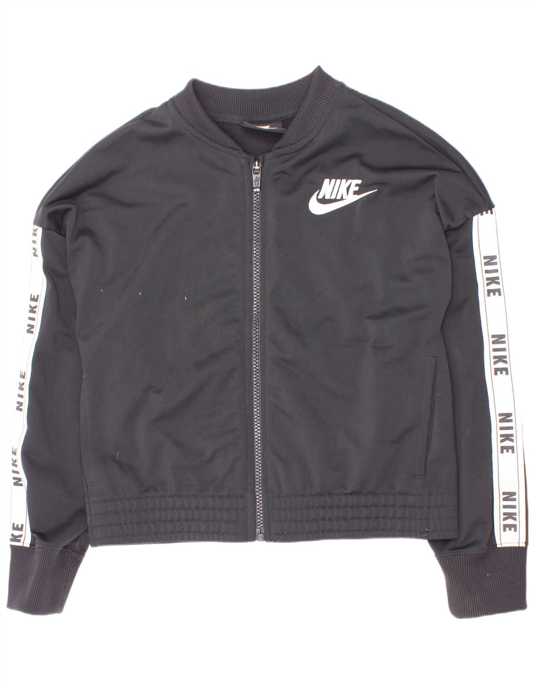 Nike Mädchen-Trainingsanzug-Top-Jacke, 10–11 Jahre, Mittelschwarz, Farbblock