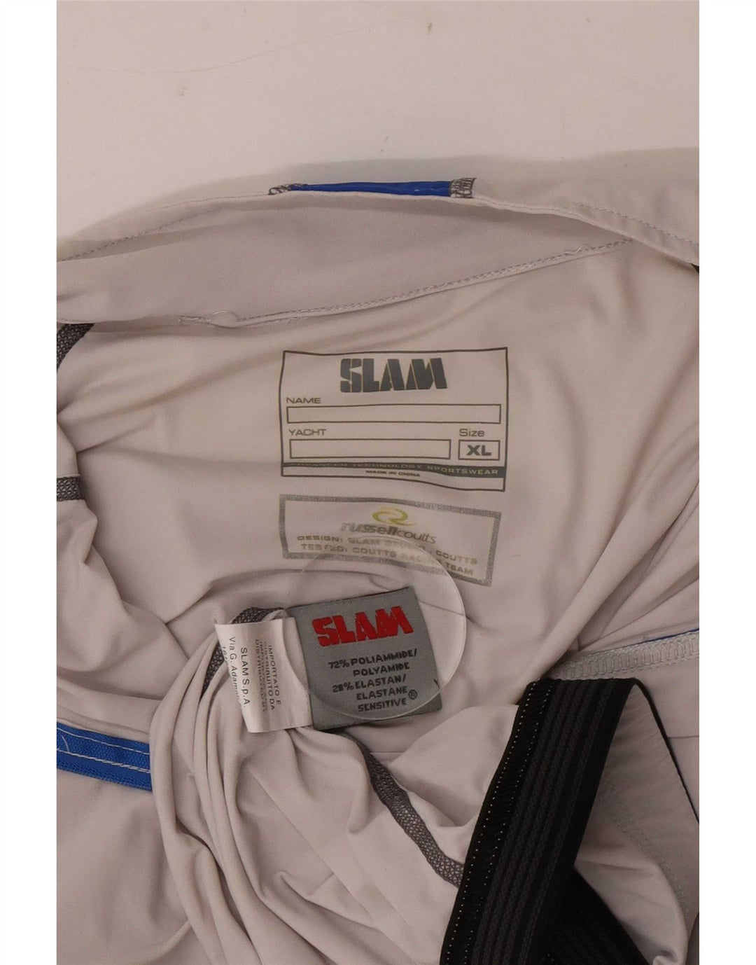 Slam Herren-Pullover-Trainingsanzugoberteil mit Reißverschluss, XL, graues Colourblock-Polyamid