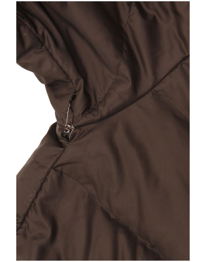 Alberto Aspesi Damen Wattierte Jacke UK 16 Large Braunes Nylon