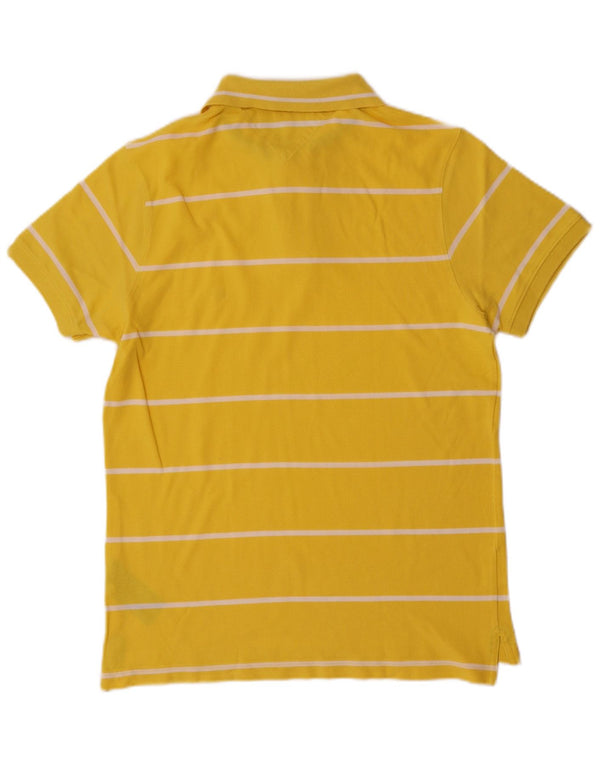 Tommy Hilfiger Herren Kurzarm-Slim-Fit-Poloshirt Mittelgelb gestreift