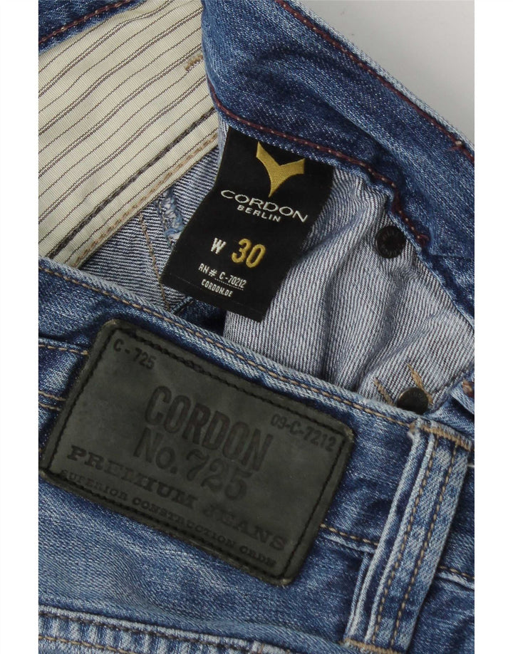 Vintage Herren Cargo Denim Shorts W30 Mittelblaue Baumwolle