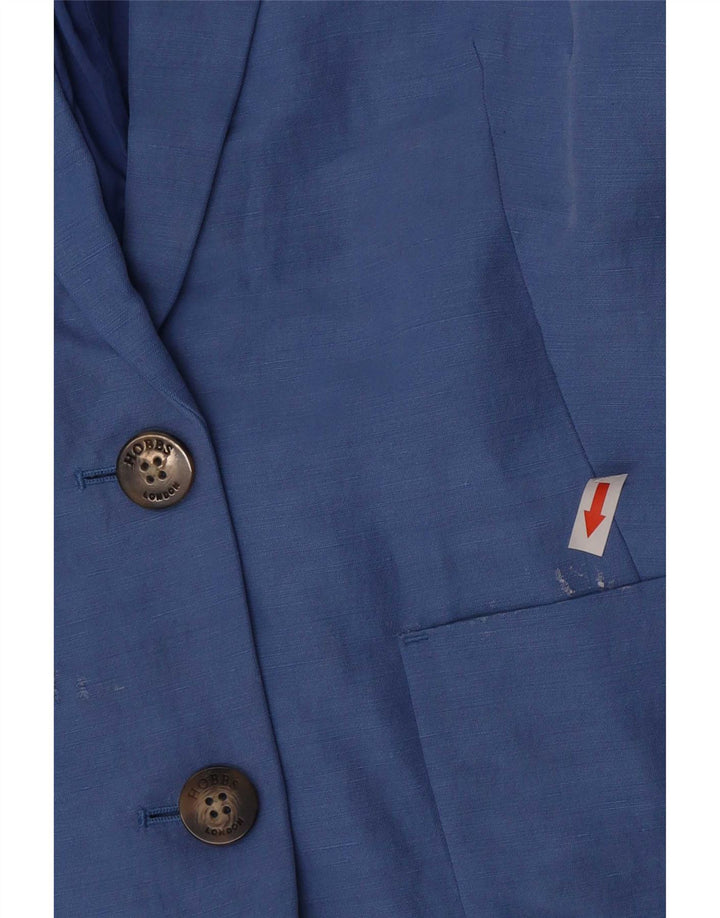Hobbs Damen-Blazer mit 2 Knöpfen, Gr. 10, Größe S, Blau, Leinen