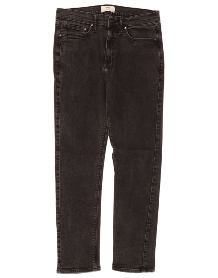 Marks & Spencer Herren Slim Jeans W32 L31 Schwarze Baumwolle