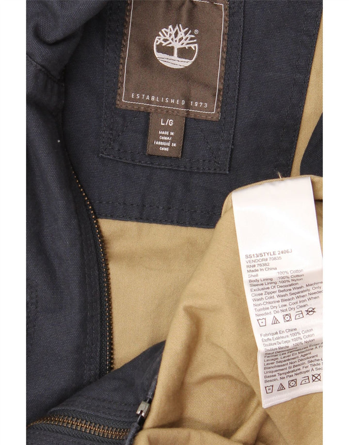 TIMBERLAND Herren-Utility-Jacke UK 40 Große marineblaue Baumwolle