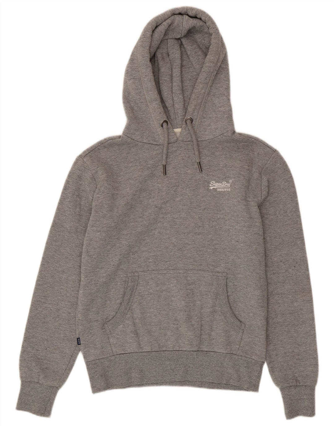 Superdry Herren-Kapuzenpullover, klein, grau gefleckte Baumwolle