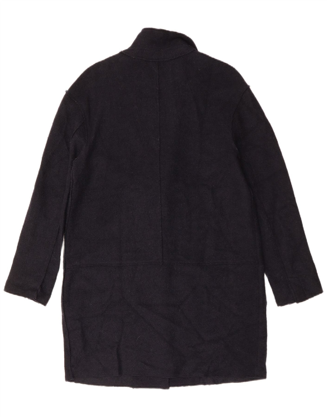 ZARA Damen Übergroßer Mantel UK 10 Small Marineblaue Wolle