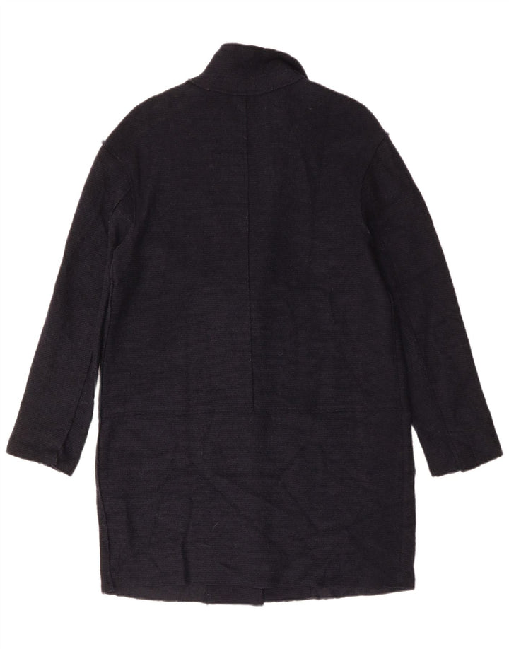 ZARA Damen Übergroßer Mantel UK 10 Small Marineblaue Wolle