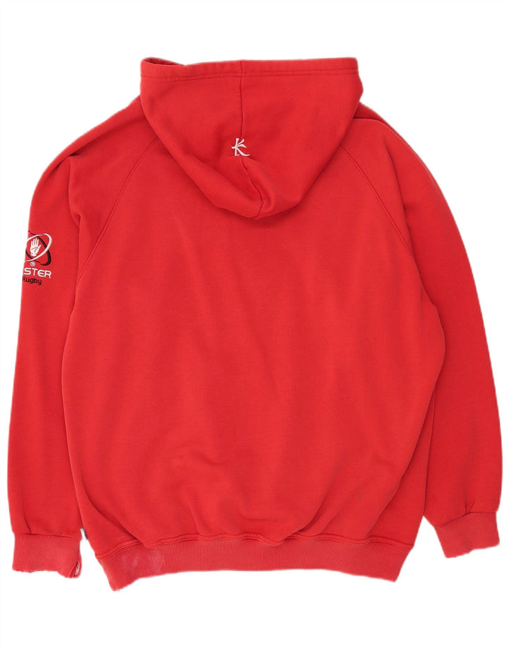 KUKRI Mens Graphic Hoodie Jumper Large Red Cotton