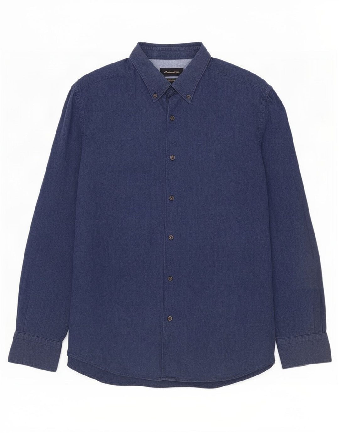 Massimo Dutti Herrenhemd, groß, marineblau, Baumwolle