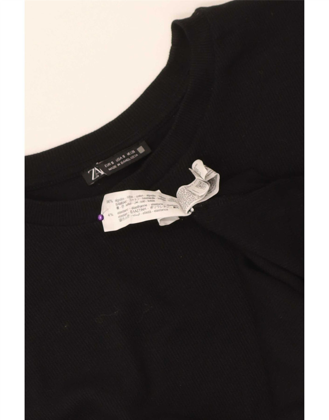 Zara Damen Weste Top UK 10 Small Schwarz Baumwolle