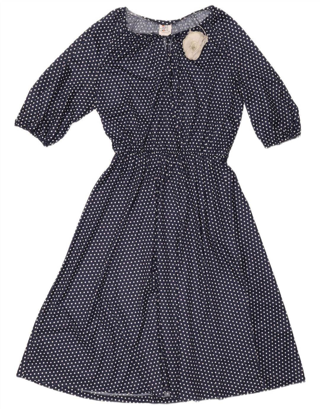 Durchsichtiges A-Linien-Kleid für Damen im Vintage-Stil, Gr. 10, Größe S, Marineblau, Polyester