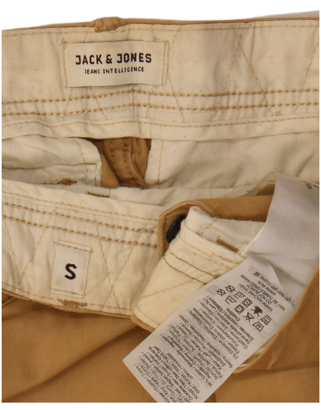JACK & JONES Herren Cargo-Shorts, Größe S, Größe 32, Beige, Baumwolle