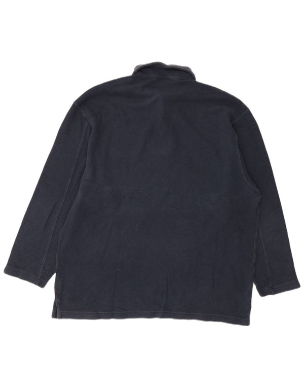 Marks & Spencer Mens Long Sleeve Polo Shirt XL Navy Blue Cotton