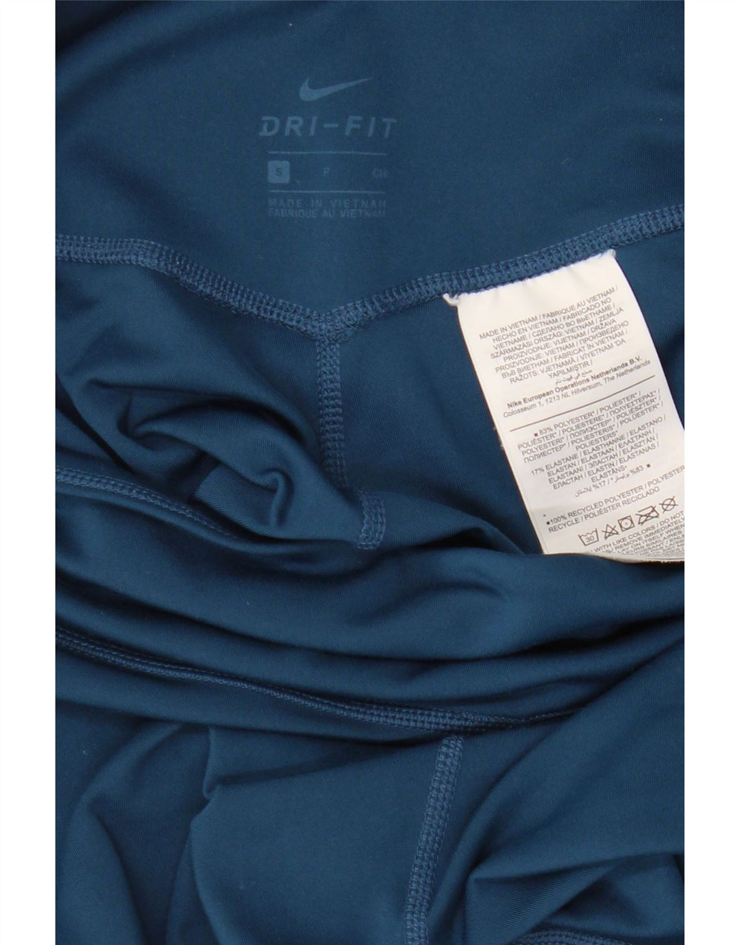 NIKE Womens Dri Fit Graphic Leggings UK 8 Small Blau Polyester