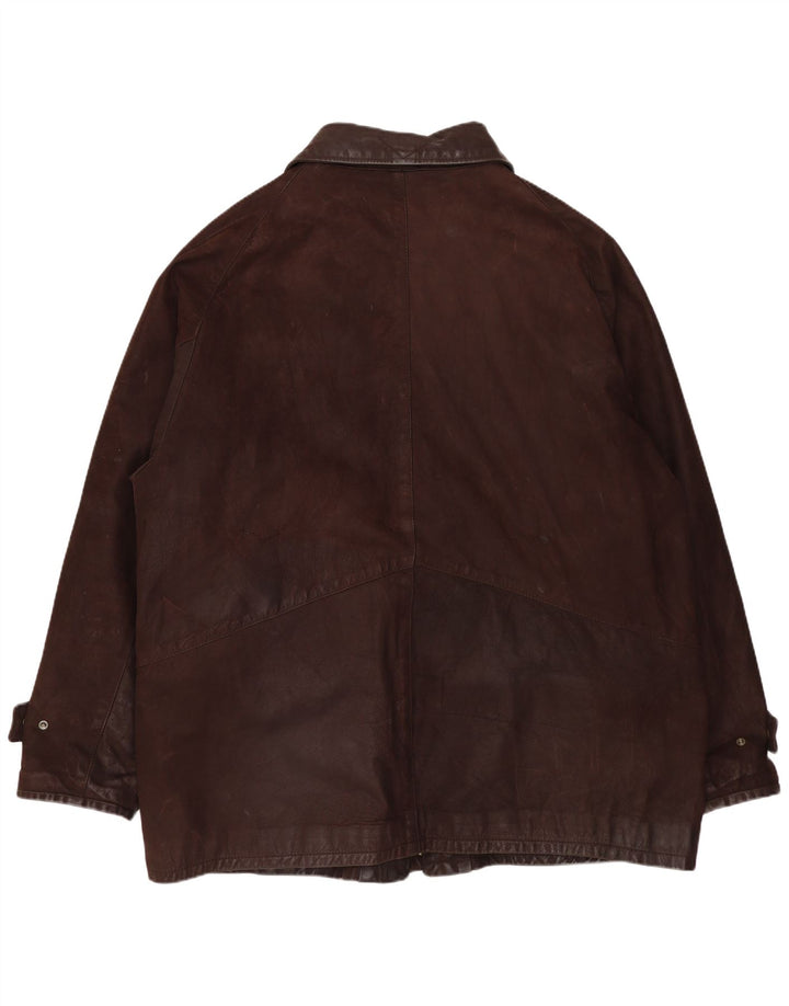 VINTAGE Herren Lederjacke UK 42 XL Braunes Leder