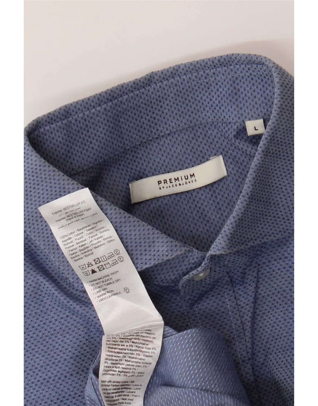 Jack & Jones Herren-Hemd, groß, blau gepunktet, Baumwolle