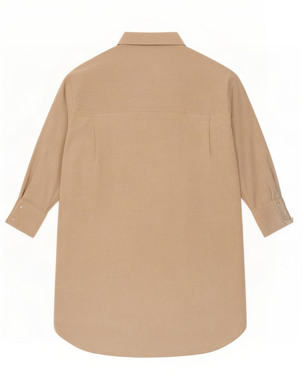 Übergroßes Cord-Hemdkleid von Zara für Damen, UK 16, Large, Beige, Polyester