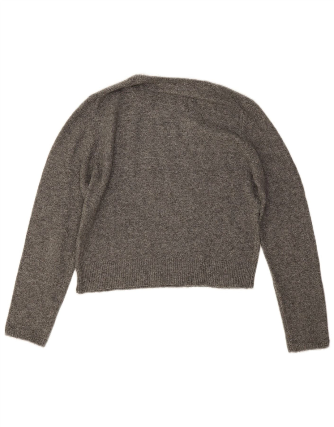 Zara Damen Crop Crew Neck Pullover Pullover UK 14 Mittelgrau