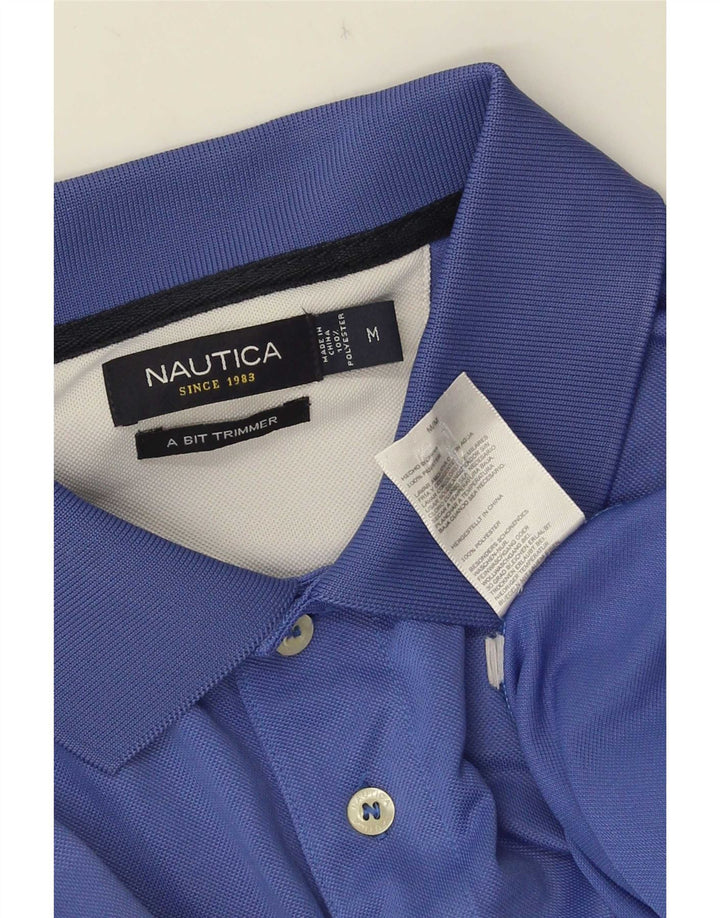 Nautica Herren-Poloshirt aus mittelblauem Polyester