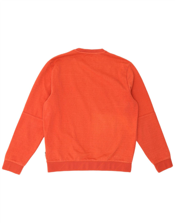 Farah Herren-Sweatshirt-Pullover aus mittelorangefarbener Colourblock-Baumwolle