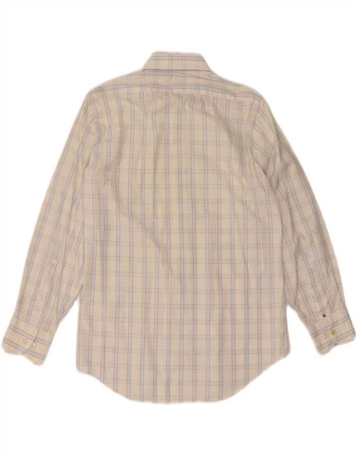 TOMMY HILFIGER Tailliertes Herrenhemd Größe 38 15 Mittelweiß kariert