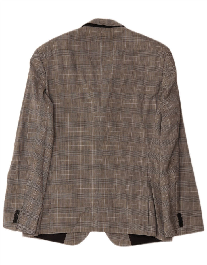 Hugo Boss Herren-Blazer mit 2 Knöpfen, EU 52, XL, graue Wolle mit Hahnentrittmuster