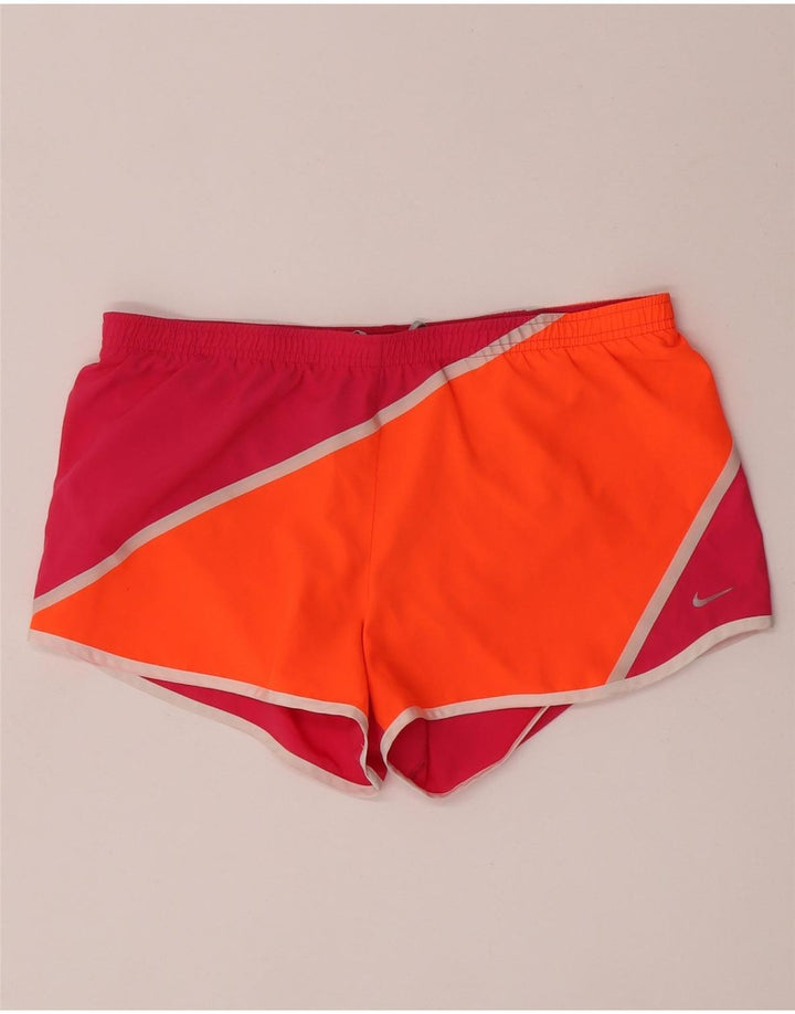 Nike Damen Dri Fit Sport Shorts UK 14 Mittelrosa Colourblock Polyester