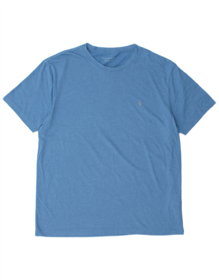 All Saints Herren-T-Shirt mit normaler Passform, groß, aus blauer Baumwolle